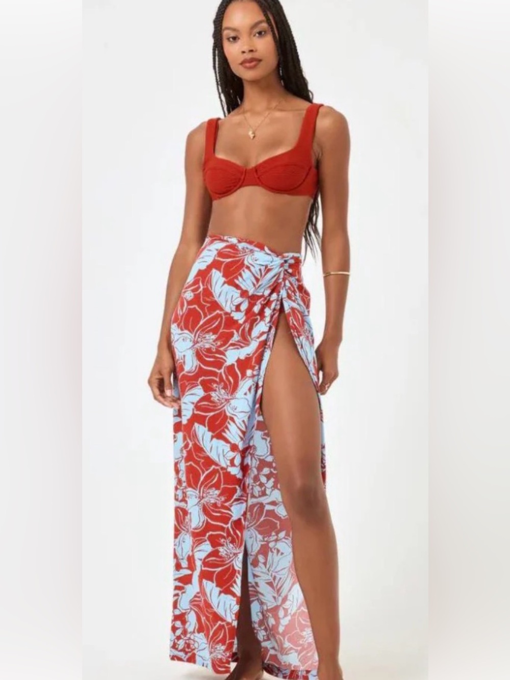 L*Space Going Tropical Printed Sarong Skirt